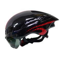 Shiny black and red