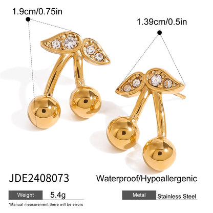 Stainless Steel Cherry Necklace – Cute Earrings Ornament