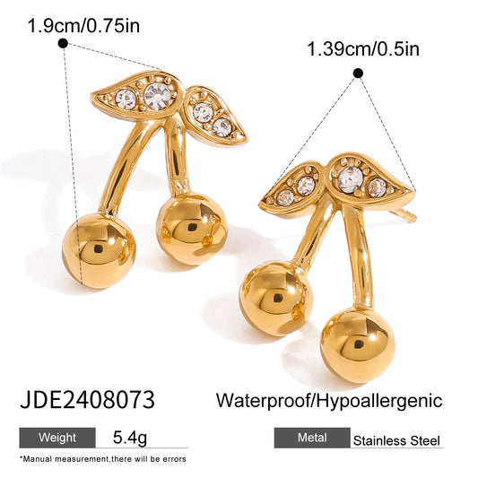 Stainless Steel Cherry Necklace – Cute Earrings Ornament