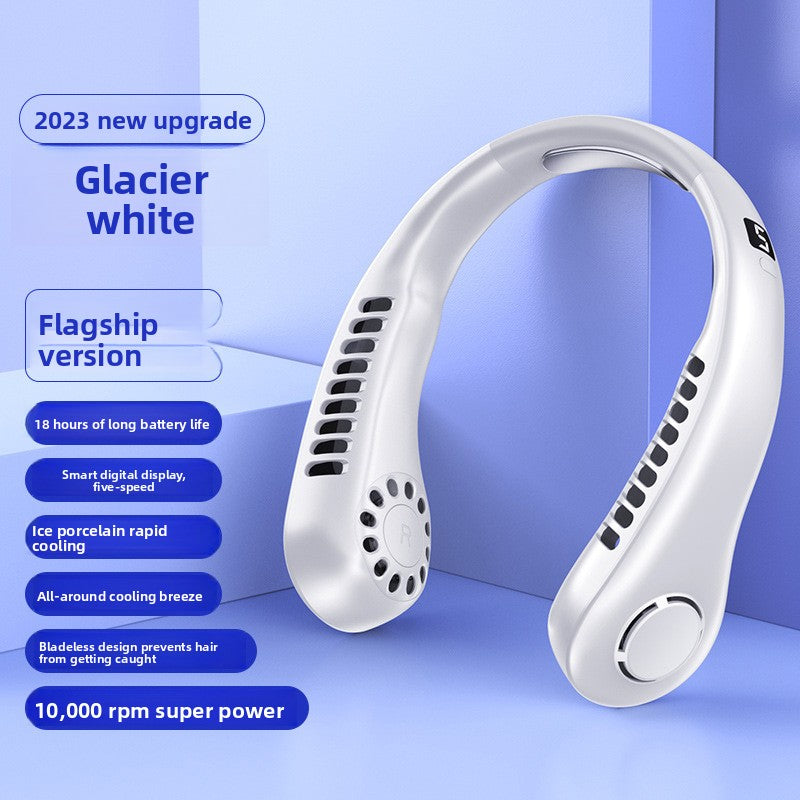 Portable Bladeless Neck Fan with USB Charging and Airflow