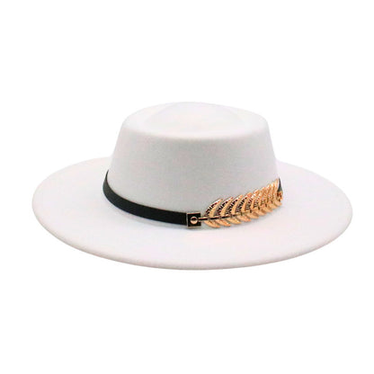 Retro AutumnWinter Wide-Brimmed Wool Jazz Hat for Winter