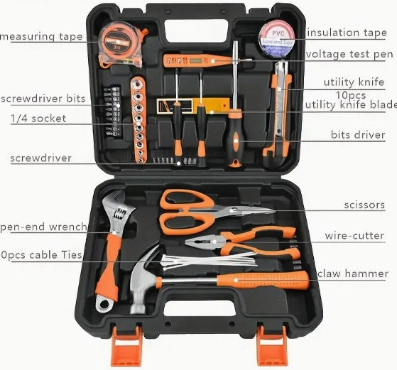 59-Piece Tool Set – Durable Tools for DIY & Household Use