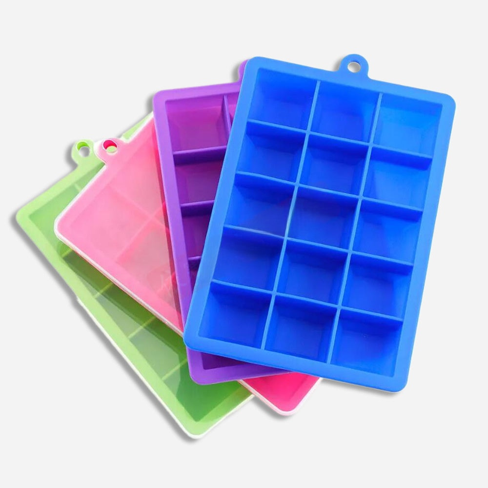 Silicone Ice Cube Tray with Cover for Freezer Ice Storage