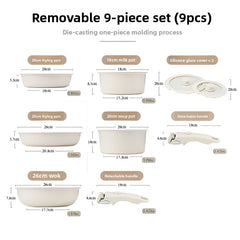 9-Piece Set 5 Pots 2 Lids 2 Handles
