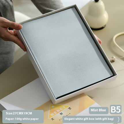 Soft Leather Covered Notebook with Litchi Pattern for Notes