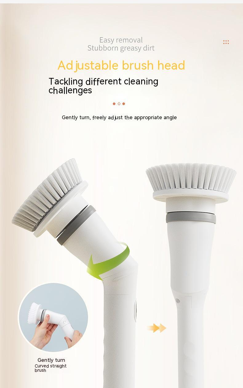 Electric Scrubber Cleaning Brush Telescopic Long Handle Tool