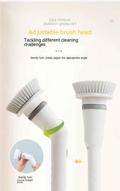 Electric Scrubber Cleaning Brush Telescopic Long Handle Tool