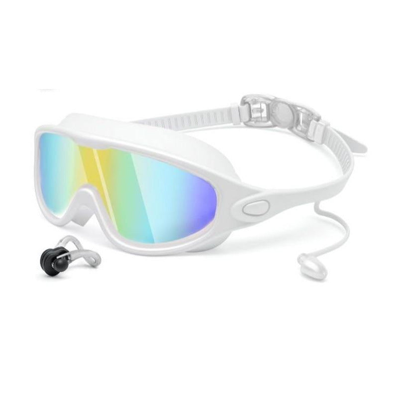 Large Frame Anti Fog Swimming Goggles With Earplugs Uses Now