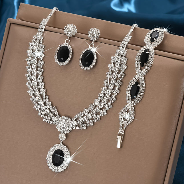 New European & American Style Luxury Sapphire Necklace Set