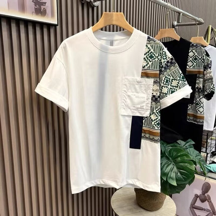 Buy Men's T-shirt Summer Work Style Color Matching Top