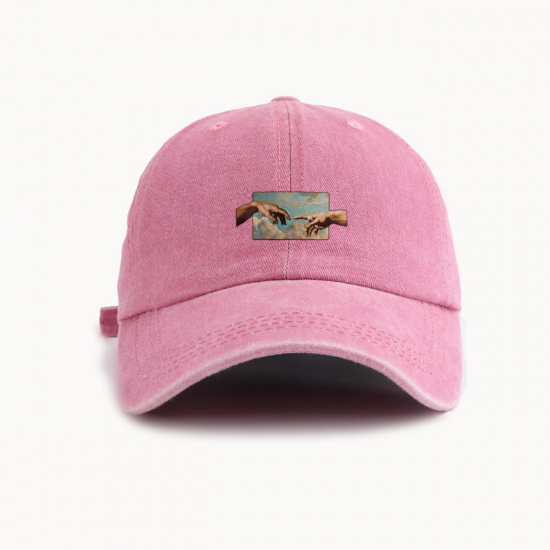 Water-Washed Vintage Baseball Cap With Wide Brim Casual Style