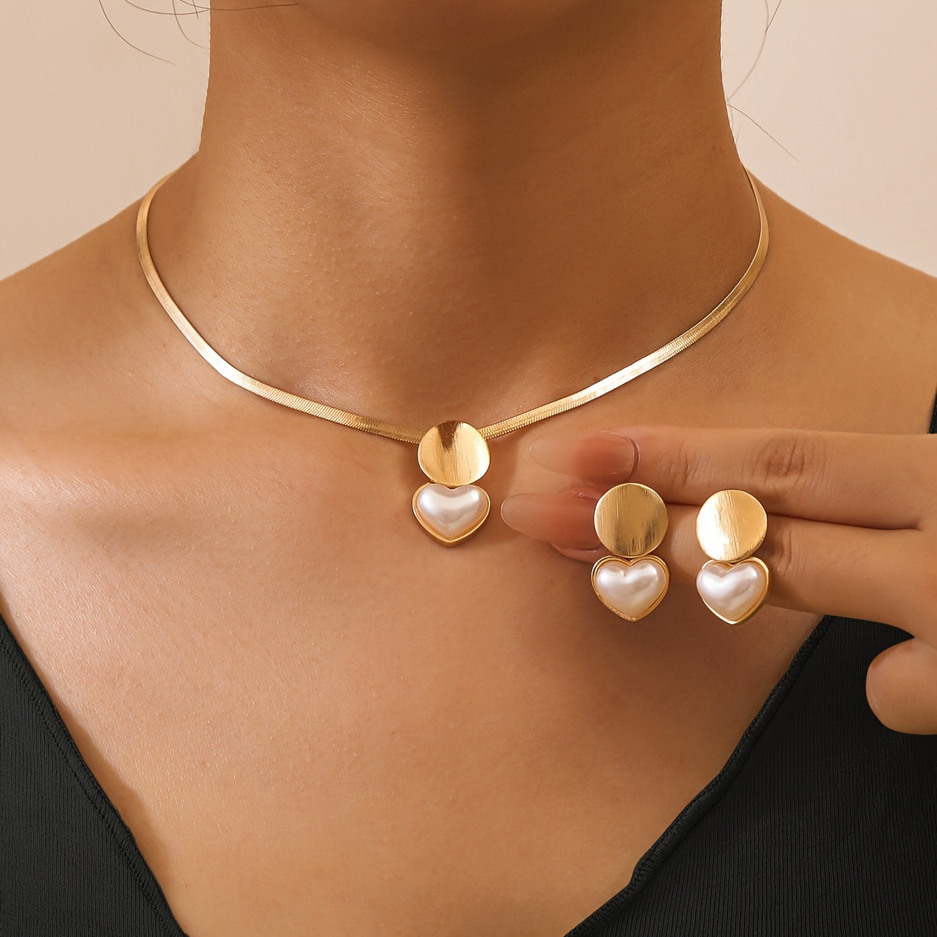 Buy Creative Heart-Shaped Round Pendant Necklace for Women