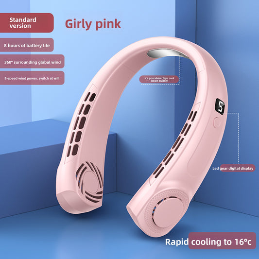 Portable Bladeless Neck Fan with USB Charging and Airflow