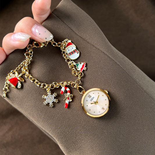 Christmas Bracelet Quartz Watch for Women Stylish Gift