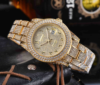 Buy Men’s All-Diamond Stainless Steel Quartz Watch Luxury
