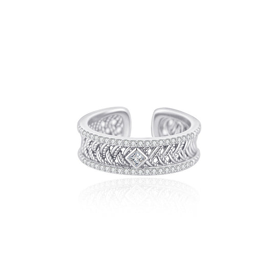 Buy Brocade-Weave Filigree Stud Earrings in S925 Silver