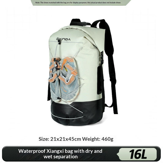 Stream-Tracking Backpack Waterproof Dry Wet Separation Bag