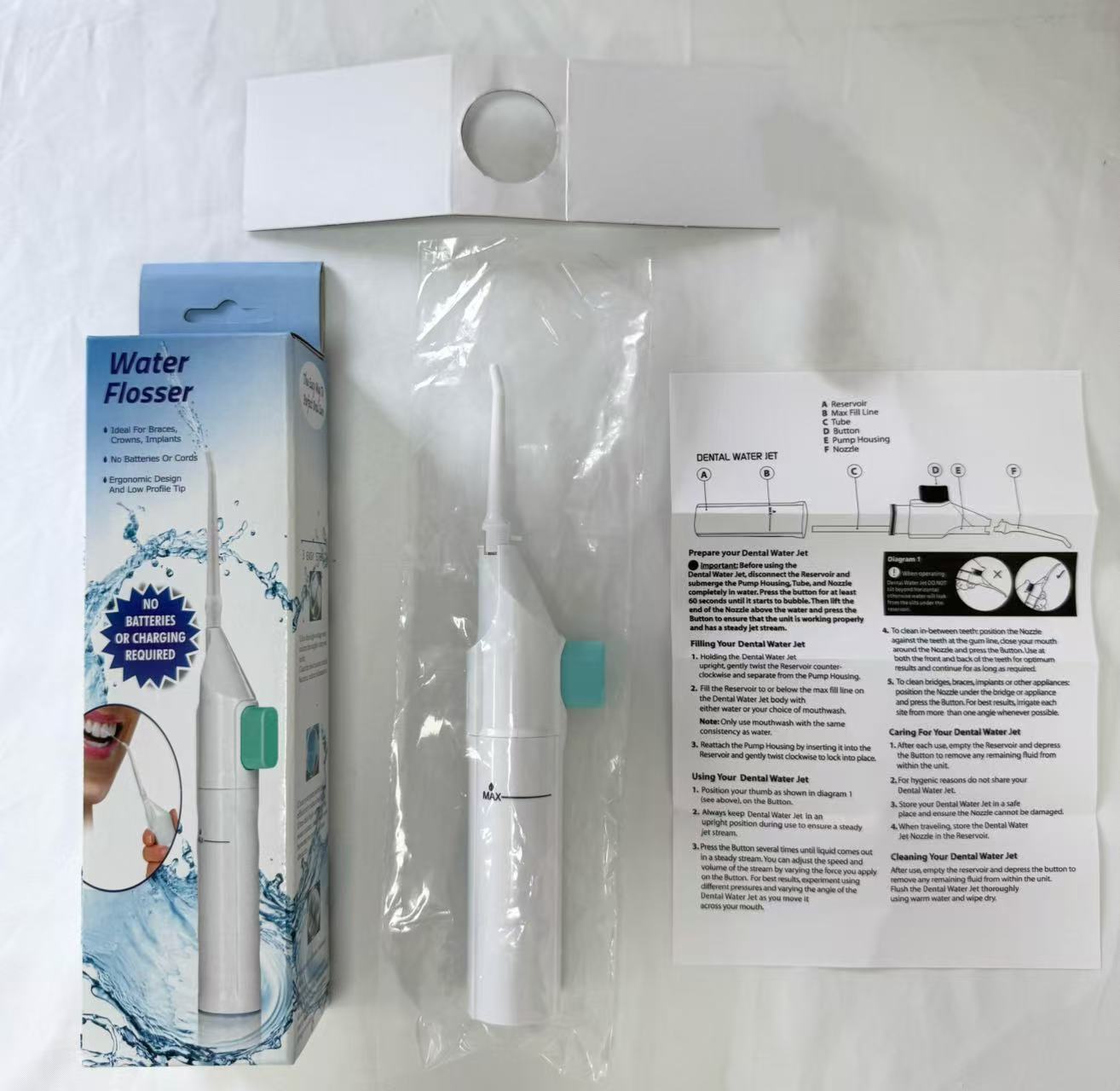 Portable Manual Dental Water Flosser for Daily Oral Care