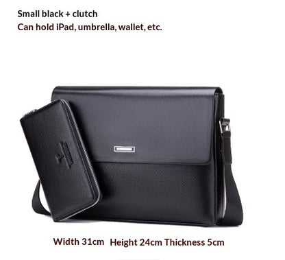 Trendy Men’s Business & Casual Leather Bag Large Capacity