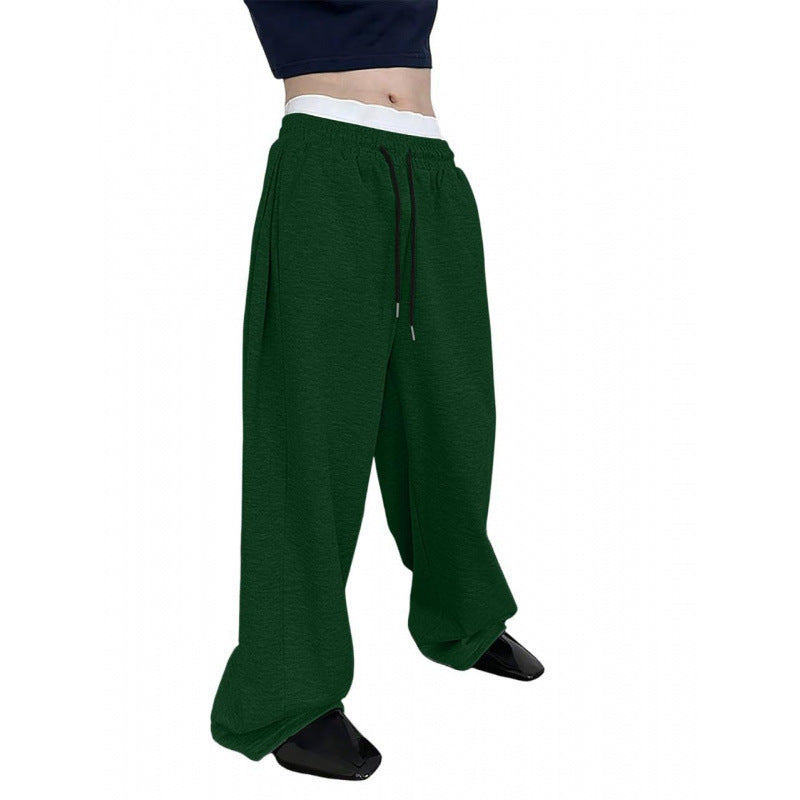 Buy Men’s Drawstring Waist Wide-Leg Loose Pants for Comfort