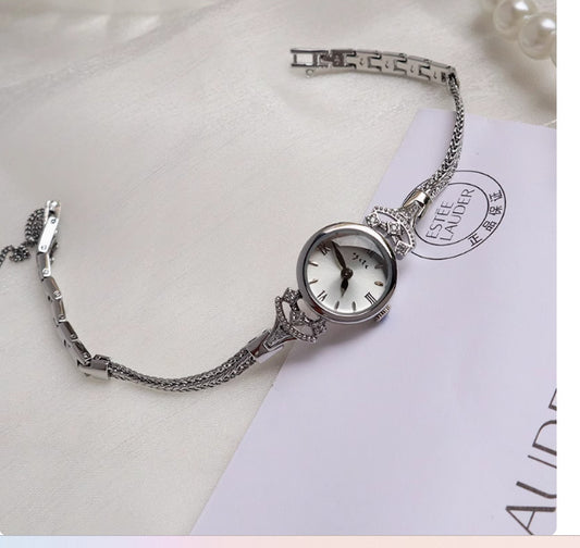 Vintage Square Watch for Women with Dainty Wheat Design