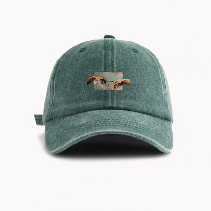 Water-Washed Vintage Baseball Cap With Wide Brim Casual Style