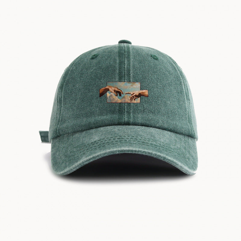 Water-Washed Vintage Baseball Cap With Wide Brim Casual Style