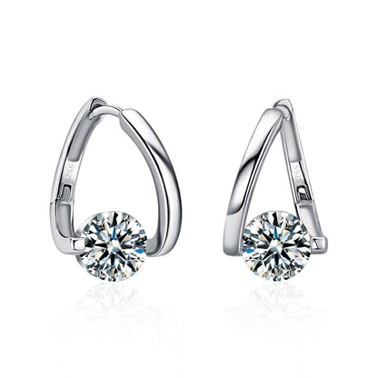 Geometric Moissanite Sterling Silver Earrings Elegant Style