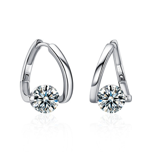 Geometric Moissanite Sterling Silver Earrings Elegant Style