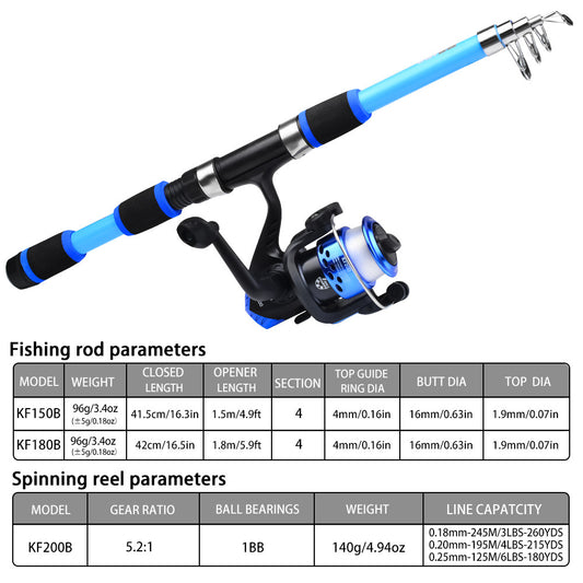 Tossing Casting Rods Fishing Wheel Fishing Rod Combination Suit