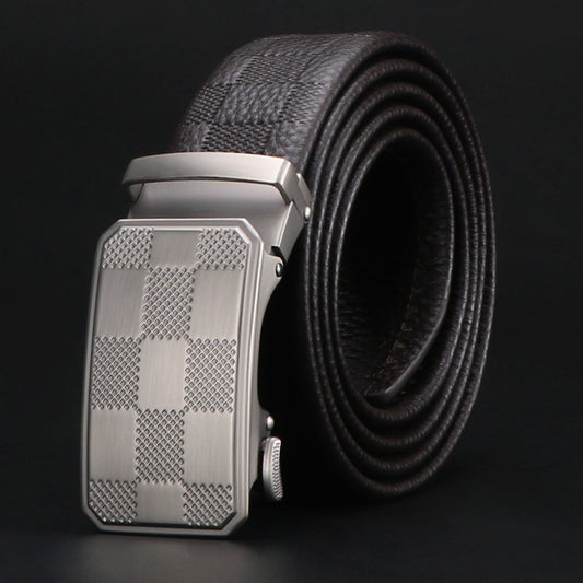 Buy Men Leather Belt with Anti-Scratch Buckle for Work & Casual