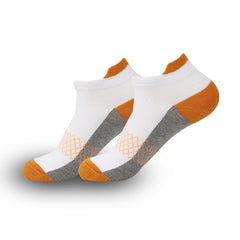 White orange on gray background