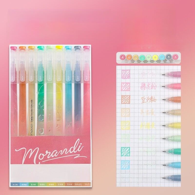 Morandi Color Gel Pens for Journaling Notes and Study Set