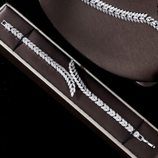 Buy Luxury 3A Zircon 4-Piece Necklace Earrings Jewelry Set