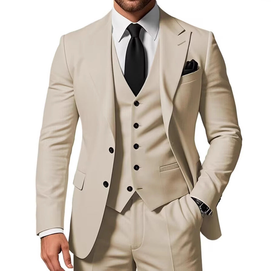New Men’s Three-piece Business Suit – Elegant & Professional