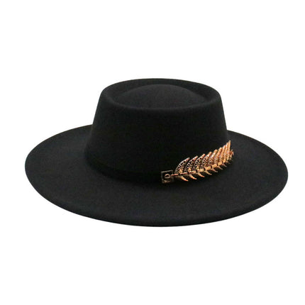 Retro AutumnWinter Wide-Brimmed Wool Jazz Hat for Winter