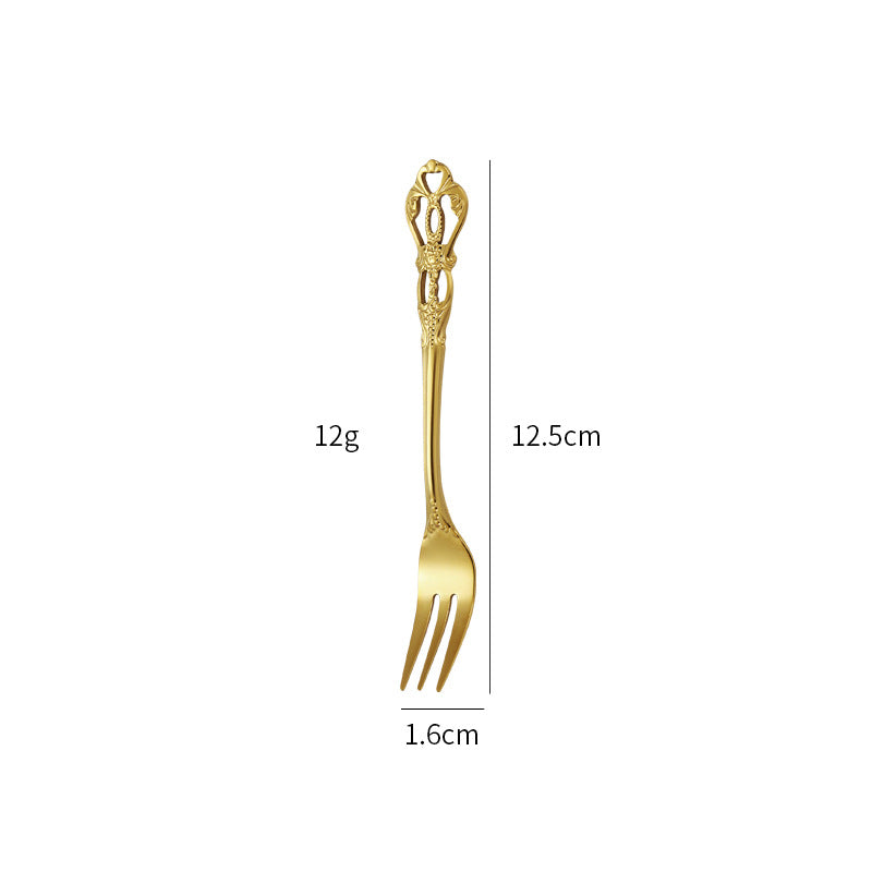 Gold Plated Stainless Steel Spoon Western Dinnerware Set