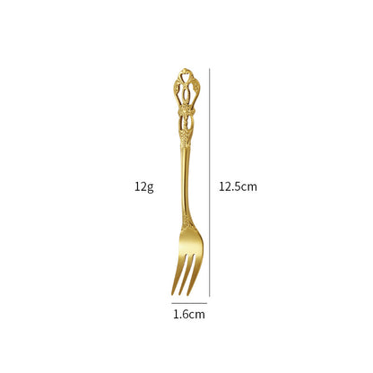 Gold Plated Stainless Steel Spoon Western Dinnerware Set