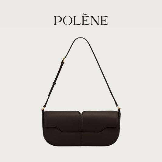 Genuine Leather Baguette Shoulder Bag for Elegant Daily Use