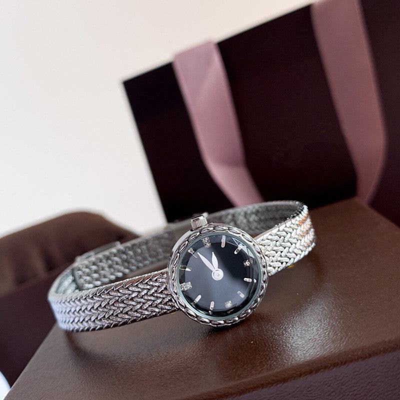 Vintage Square Watch for Women with Dainty Wheat Design