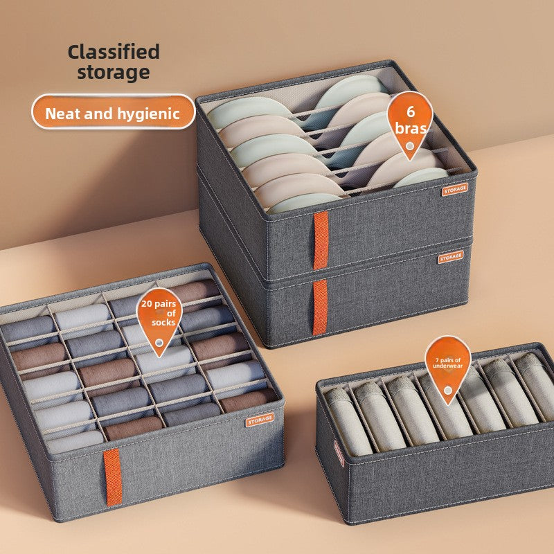 Fabric Storage Box with Dividers for Closet Organization