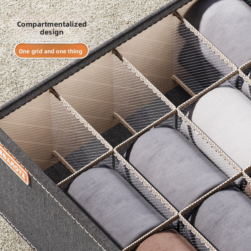Fabric Storage Box with Dividers for Closet Organization