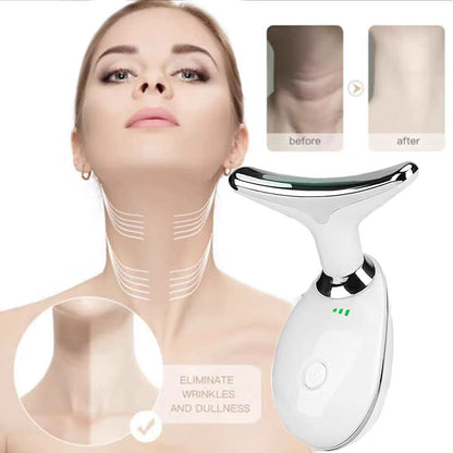 Face and Neck Massager with Sonic Vibration and Heat Therapy