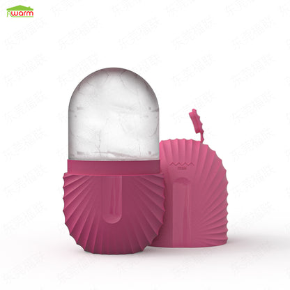 Face ice pack with shell-shaped design for facial ice application ice pack