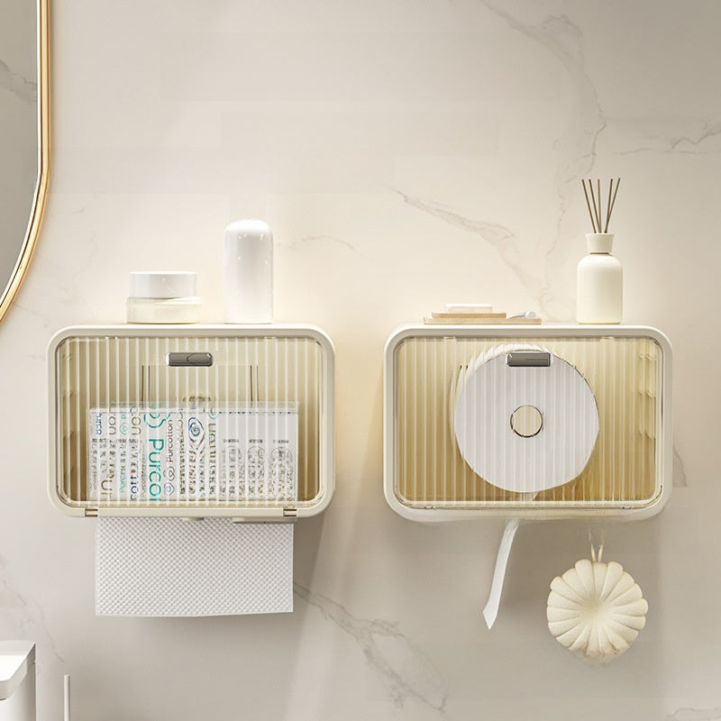 Face Towel Storage Box Punch-Free Wall-Mounted Makeup Storage Box