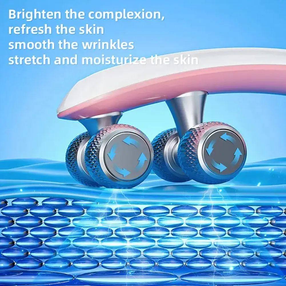 Facial lifting roller massager