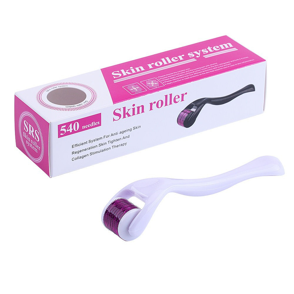 Facial needle rolling microneedle