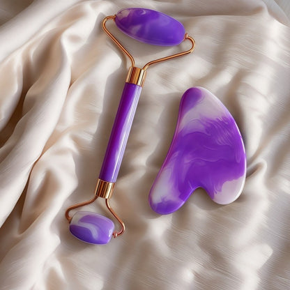 Facial Roller and Scraper Massage Set