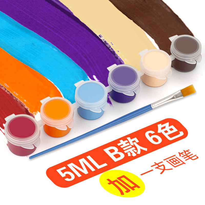 Factory Direct sales 3ml acrylic pigment strip 6 colors 12 colors Siamese suit Children diy handmade graffiti plaster painting
