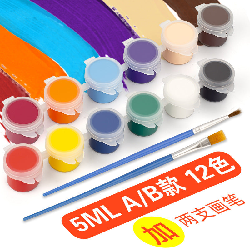 Factory Direct sales 3ml acrylic pigment strip 6 colors 12 colors Siamese suit Children diy handmade graffiti plaster painting